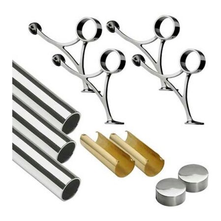 Lavi Industries , 12' Foot Rail Kit, 2" Tube, Polished Stainless Steel 40-FR1012/2